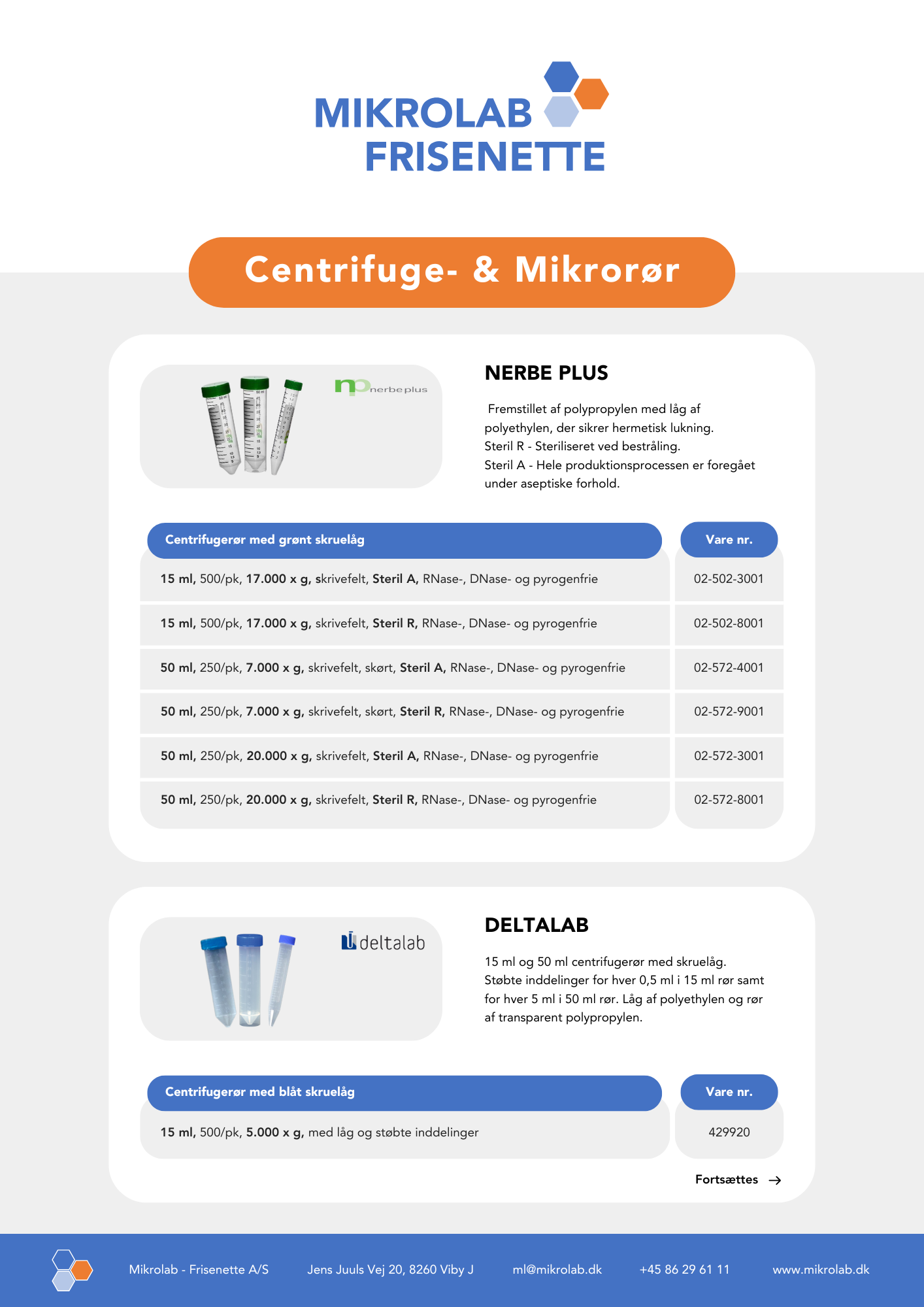 

Centrifuge  og mikrorør brochure

